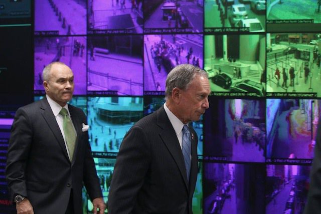 Mayor Bloomberg and NYPD Commissioner Ray Kelly at the department's Domain Awareness System